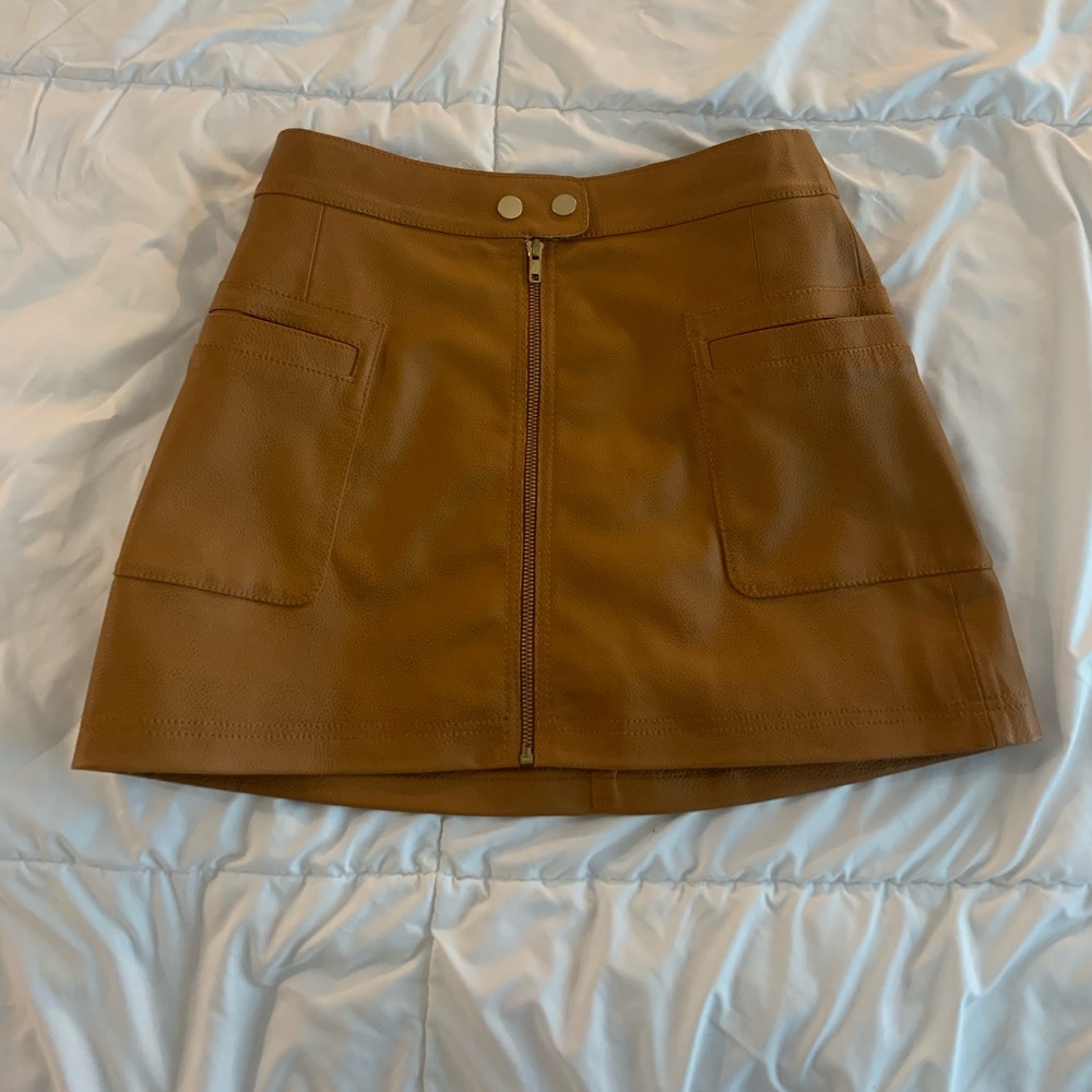 Free People leather mini skirt